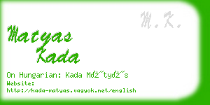 matyas kada business card